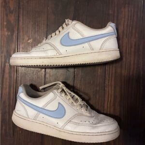 Nike Court Vision White and Blue Sneakers